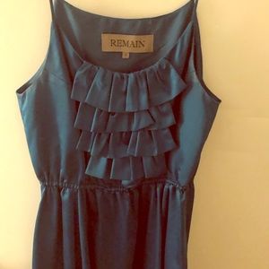 Teal silk dress